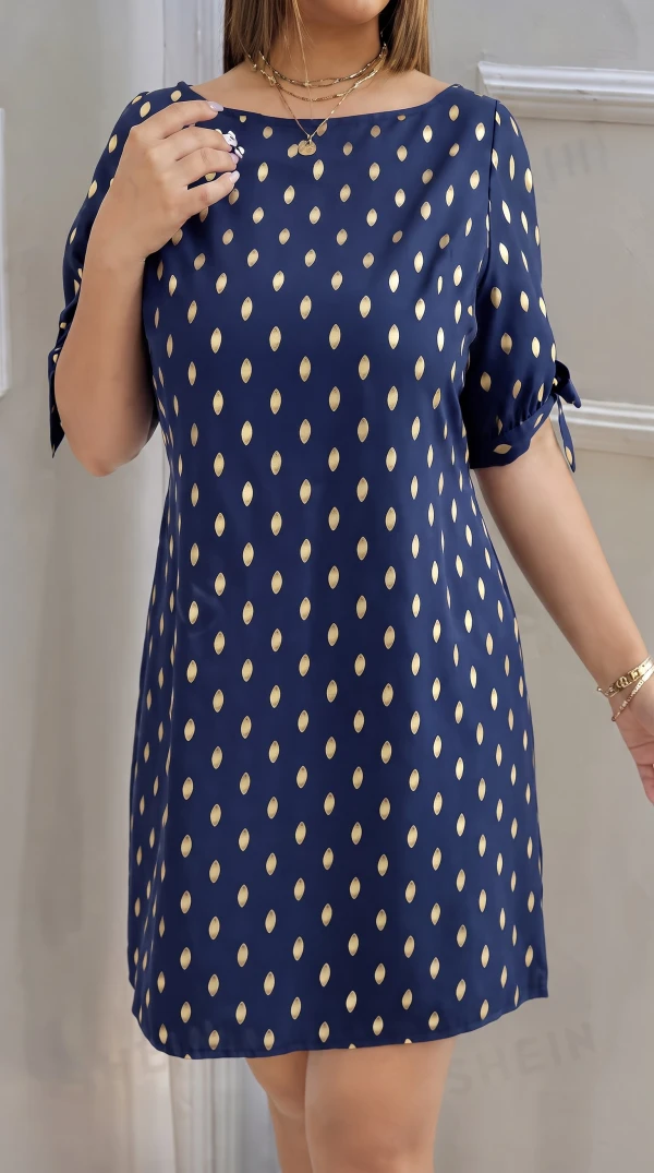 Vestido azul marino con estampado dorado. Talla 1XL's foto | Bellari |  BizneCubano